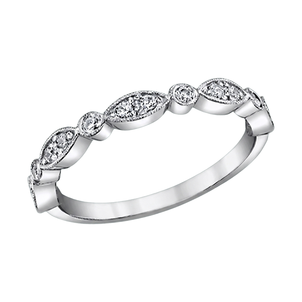 Round Lab-Grown Diamond Milgrain Stackable Band