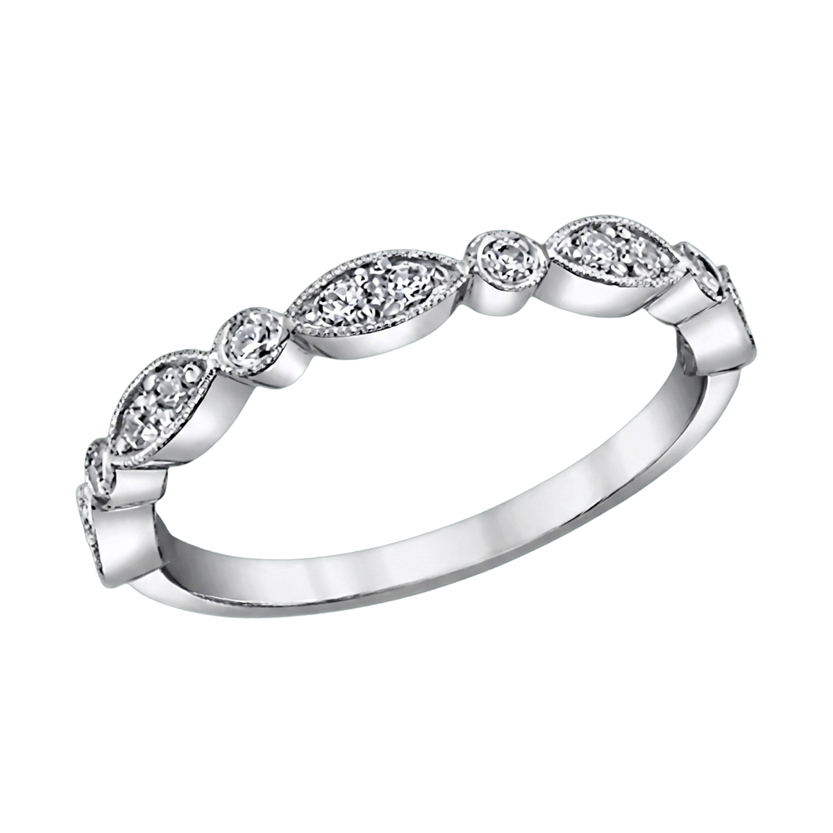 Round Lab-Grown Diamond Milgrain Stackable Band