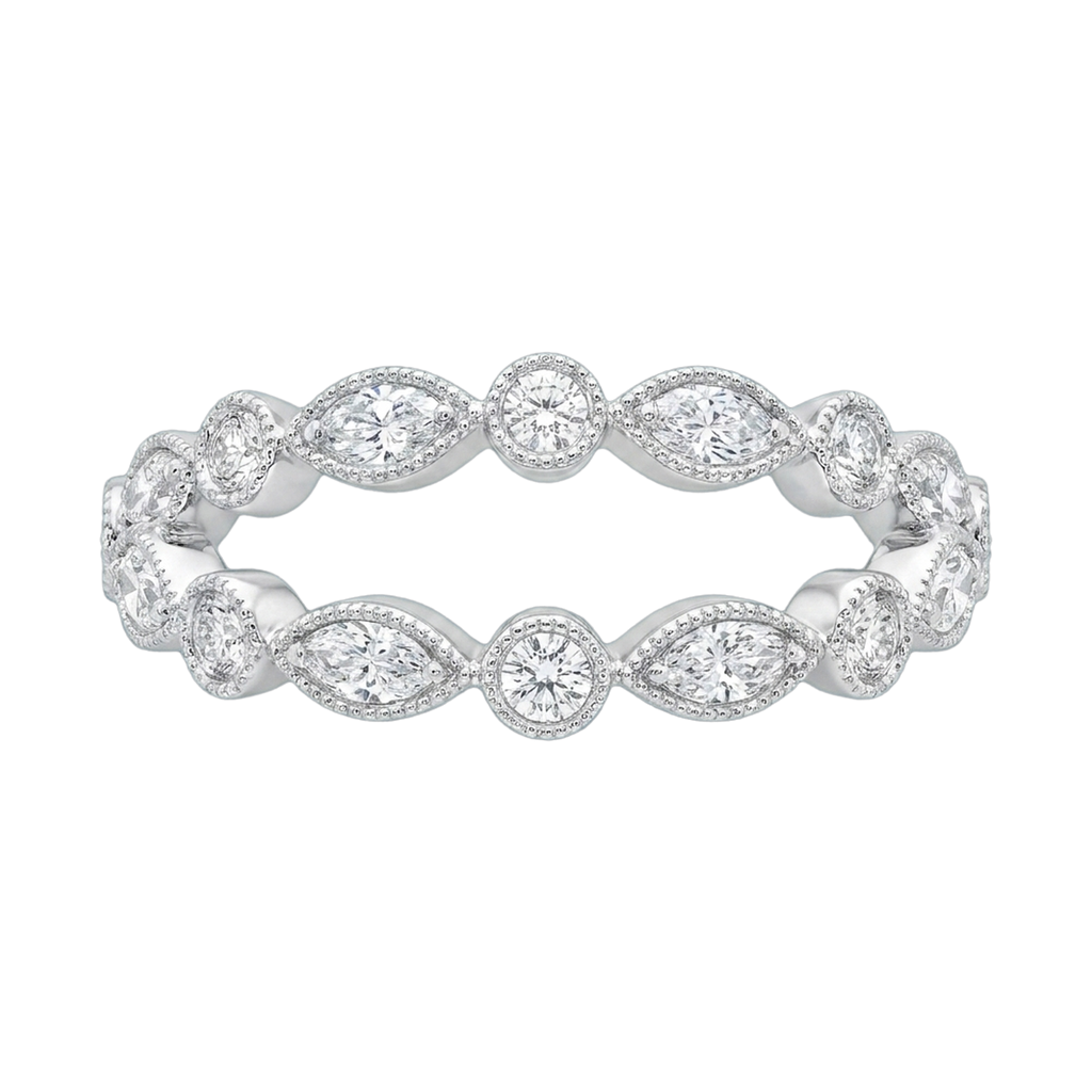 Round Lab-Grown Diamond Milgrain Stackable Band