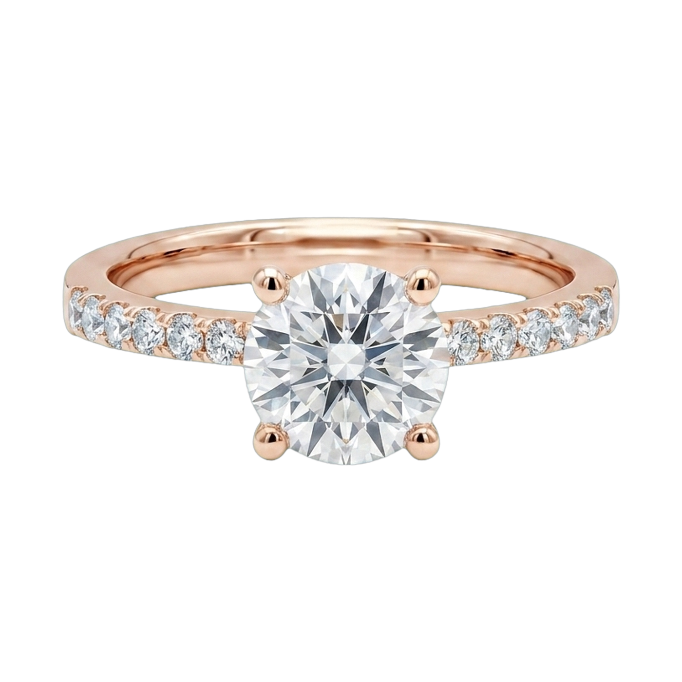 Round Lab-Grown Diamond Pavé Basket Ring