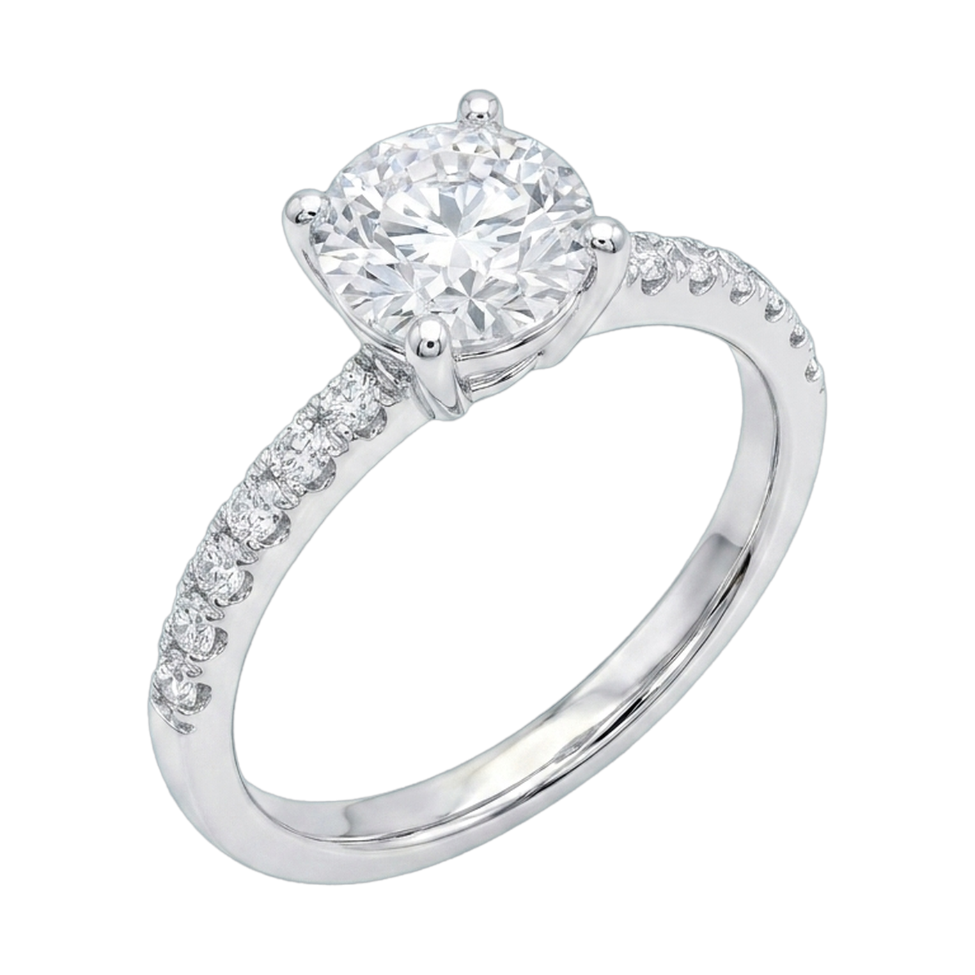 Round Lab-Grown Diamond Pavé Basket Ring