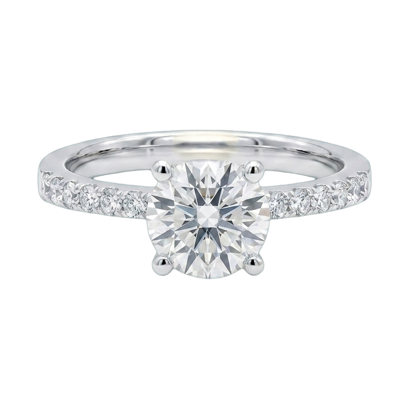 Round Lab-Grown Diamond Pavé Basket Ring