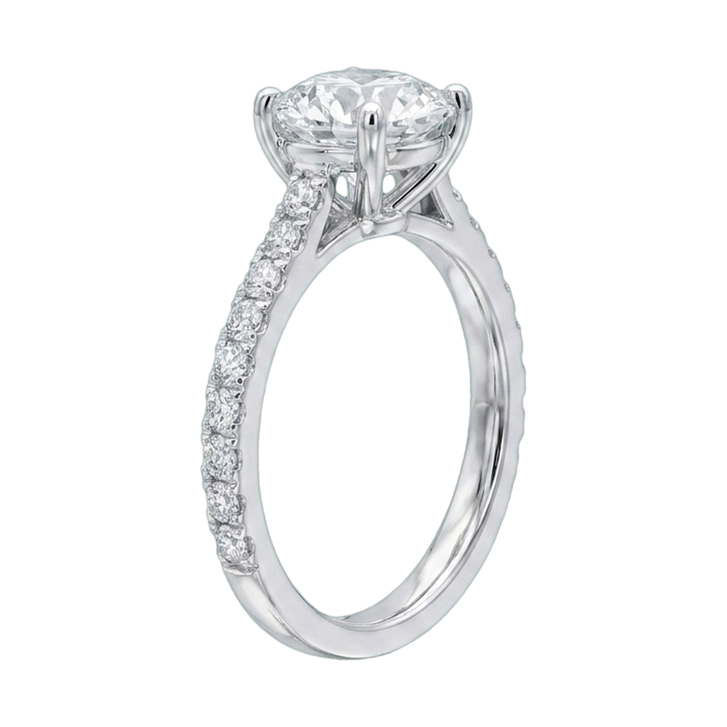 Round Lab-Grown Diamond Pavé Basket Ring
