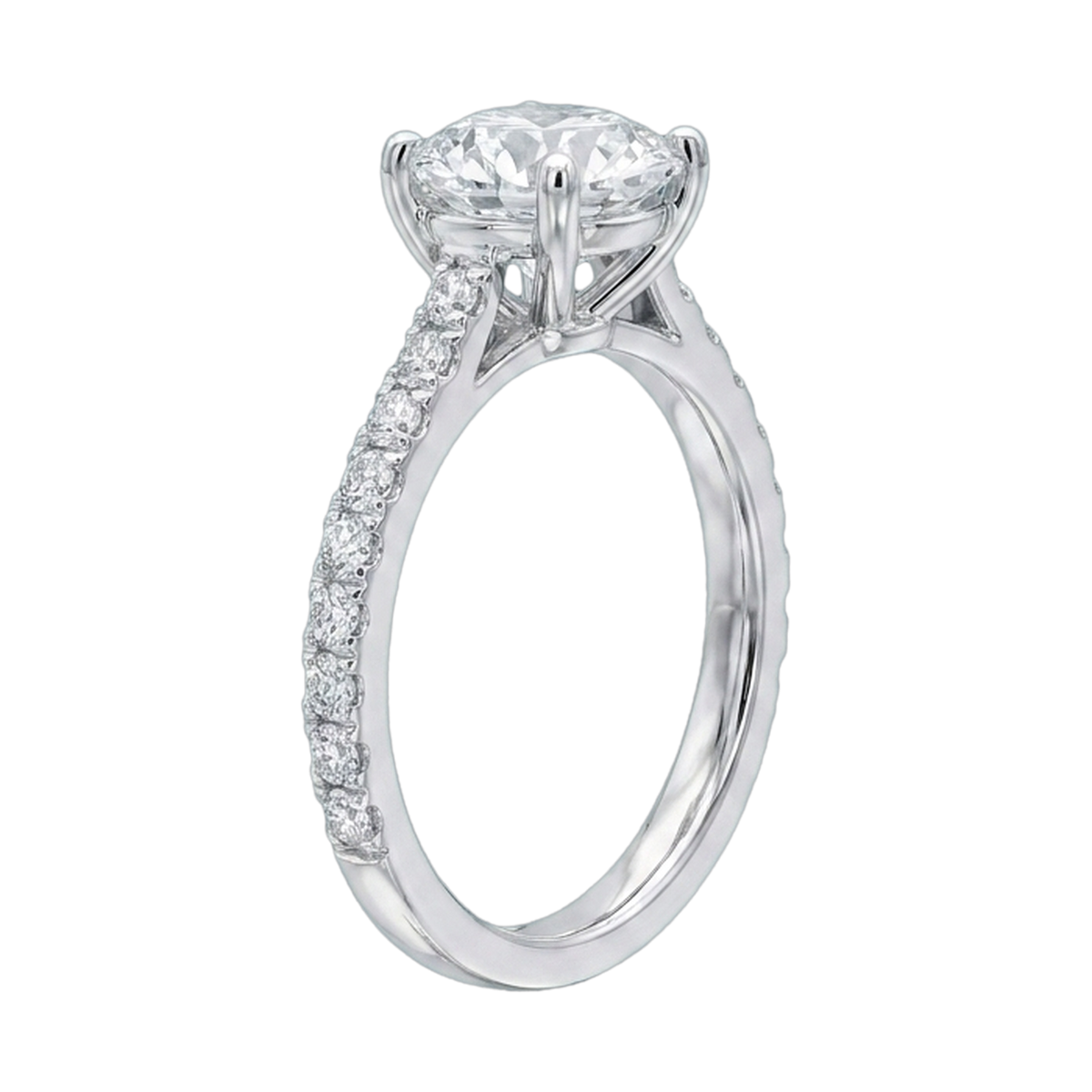 Round Lab-Grown Diamond Pavé Basket Ring