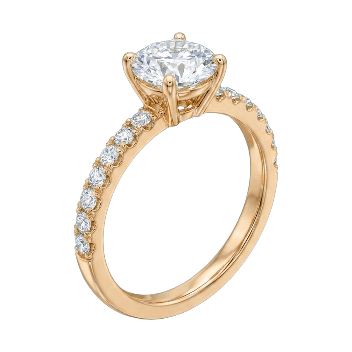 Round Lab-Grown Diamond Pavé Basket Ring