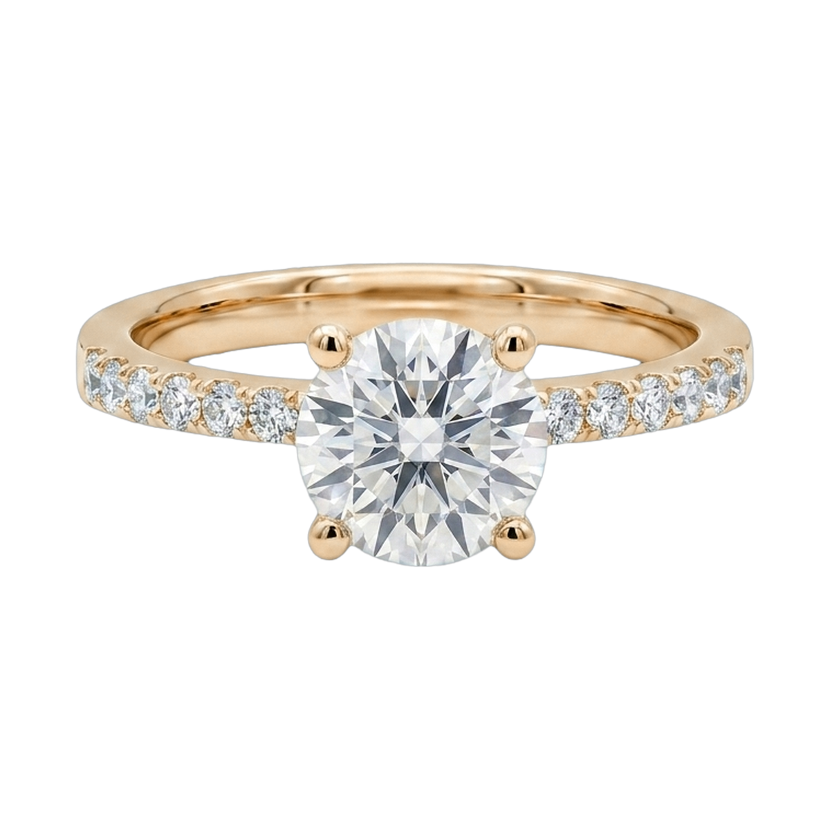 Round Lab-Grown Diamond Pavé Basket Ring