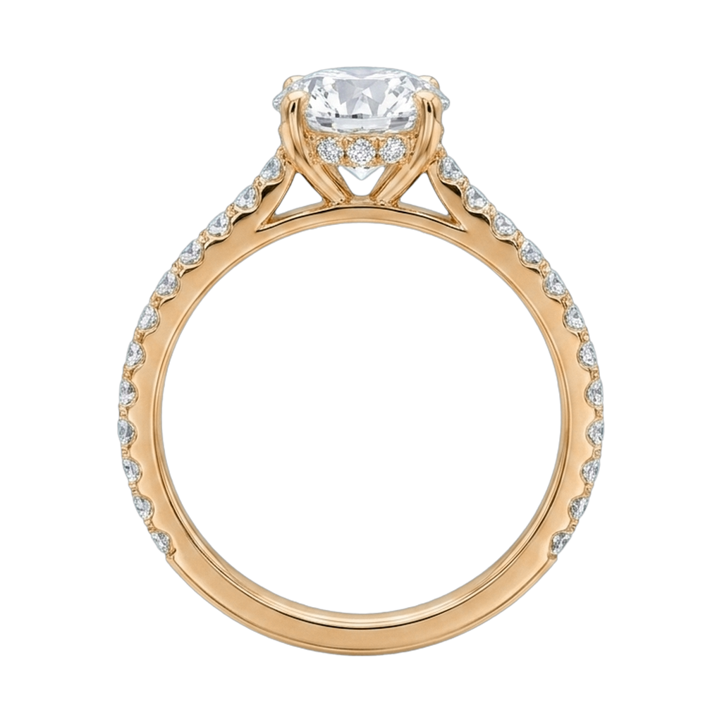 Round Lab-Grown Diamond Pavé Basket Ring