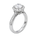 Round Lab-Grown Diamond Petal Basket Setting Ring