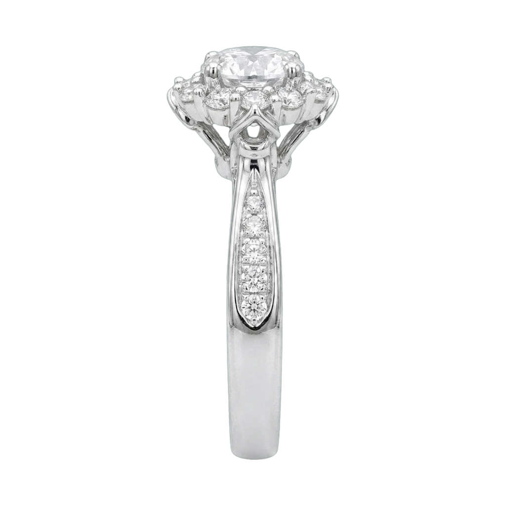 Round Lab-Grown Diamond Petal Basket Setting Ring