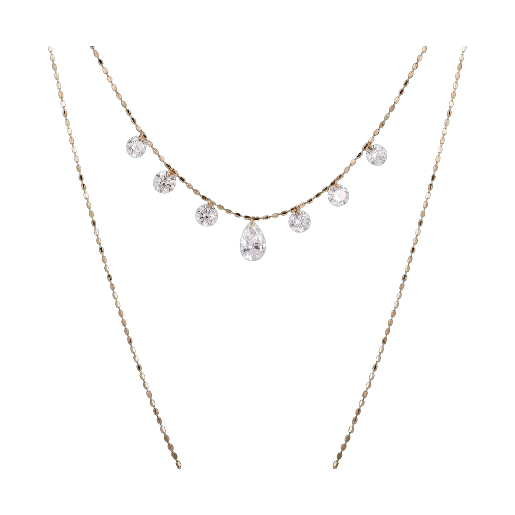 Seven-Stone Pear & Round Lab-Grown Diamond Necklace