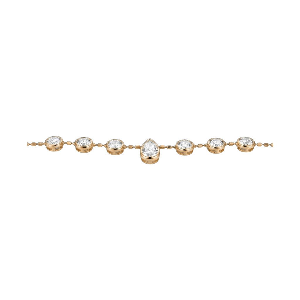 Seven-Stone Pear & Round Lab-Grown Diamond Necklace