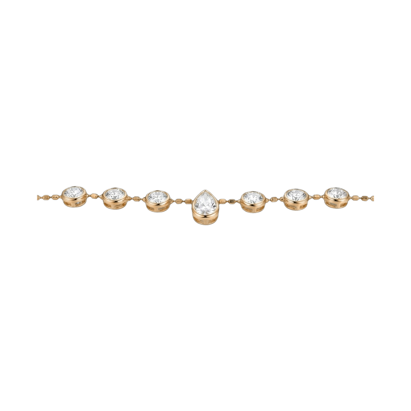 Seven-Stone Pear & Round Lab-Grown Diamond Necklace