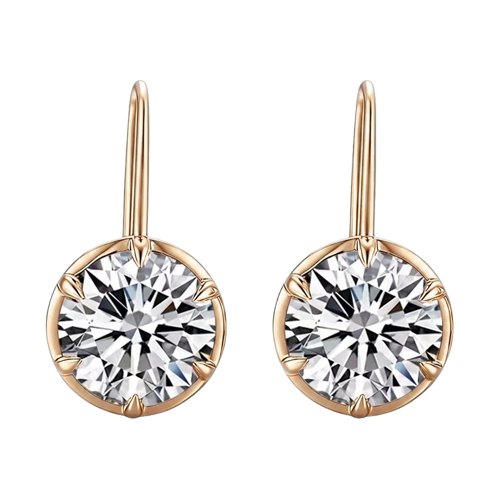 Six-Prong Lab-Grown Diamond Drop Earrings