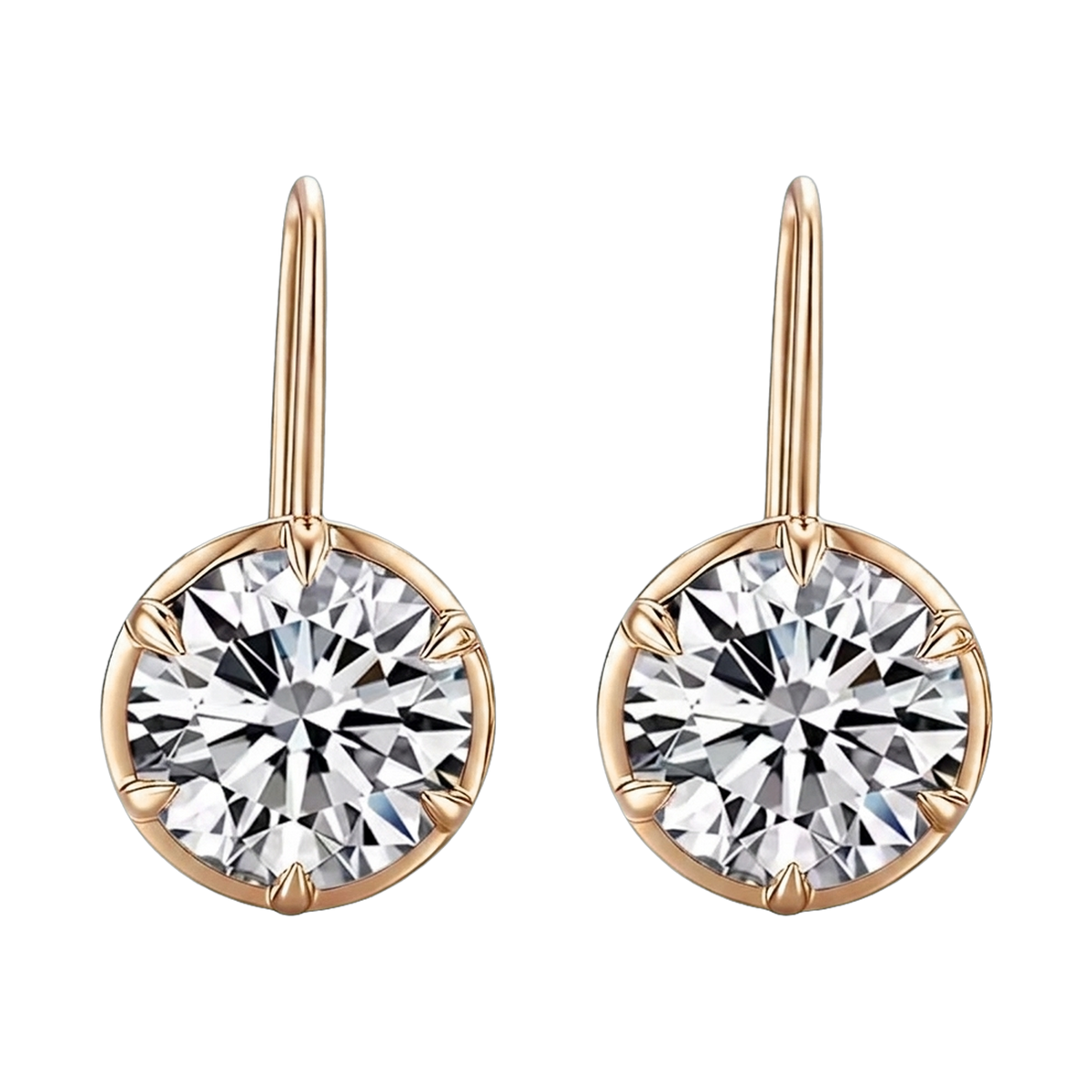Six-Prong Lab-Grown Diamond Drop Earrings