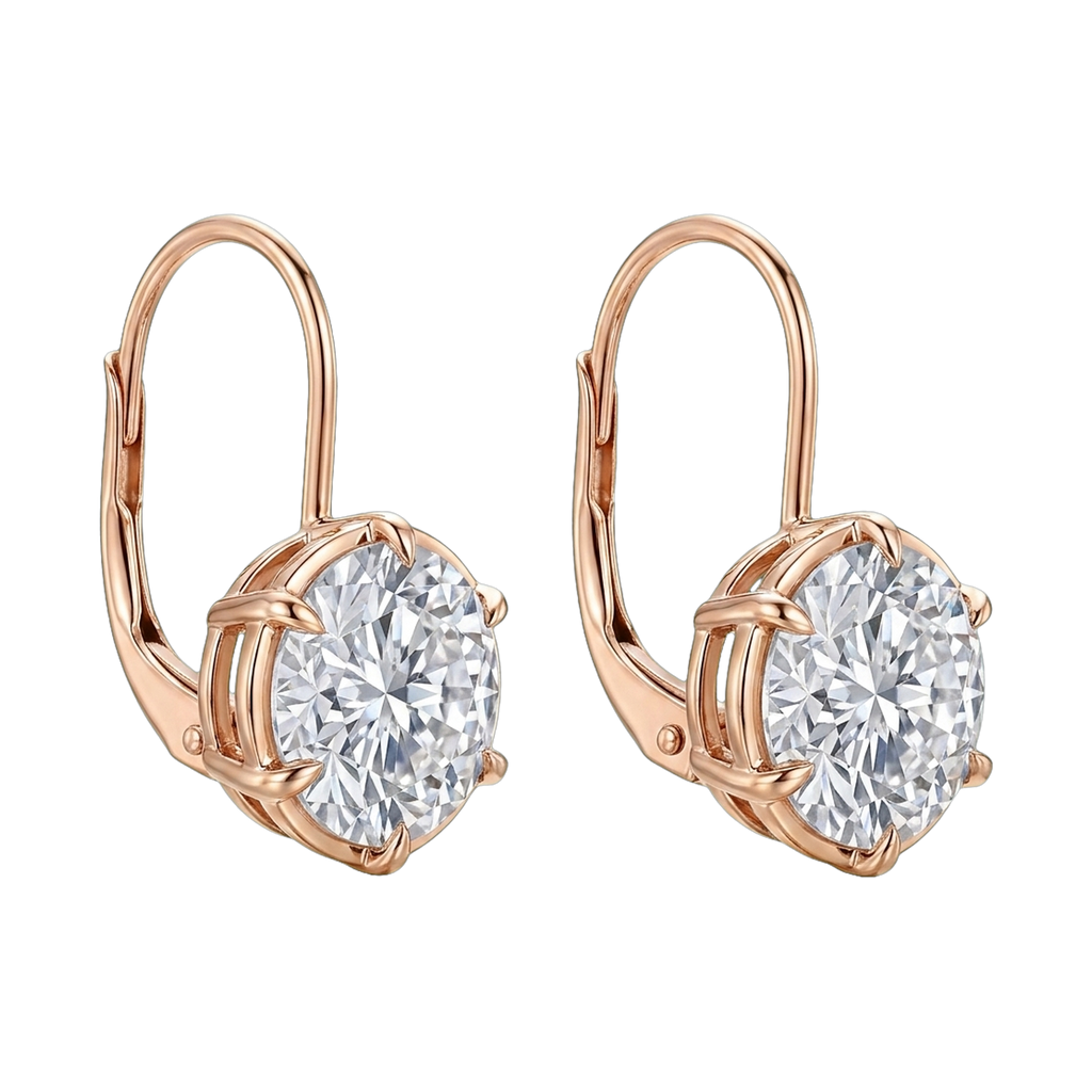 Six-Prong Lab-Grown Diamond Drop Earrings