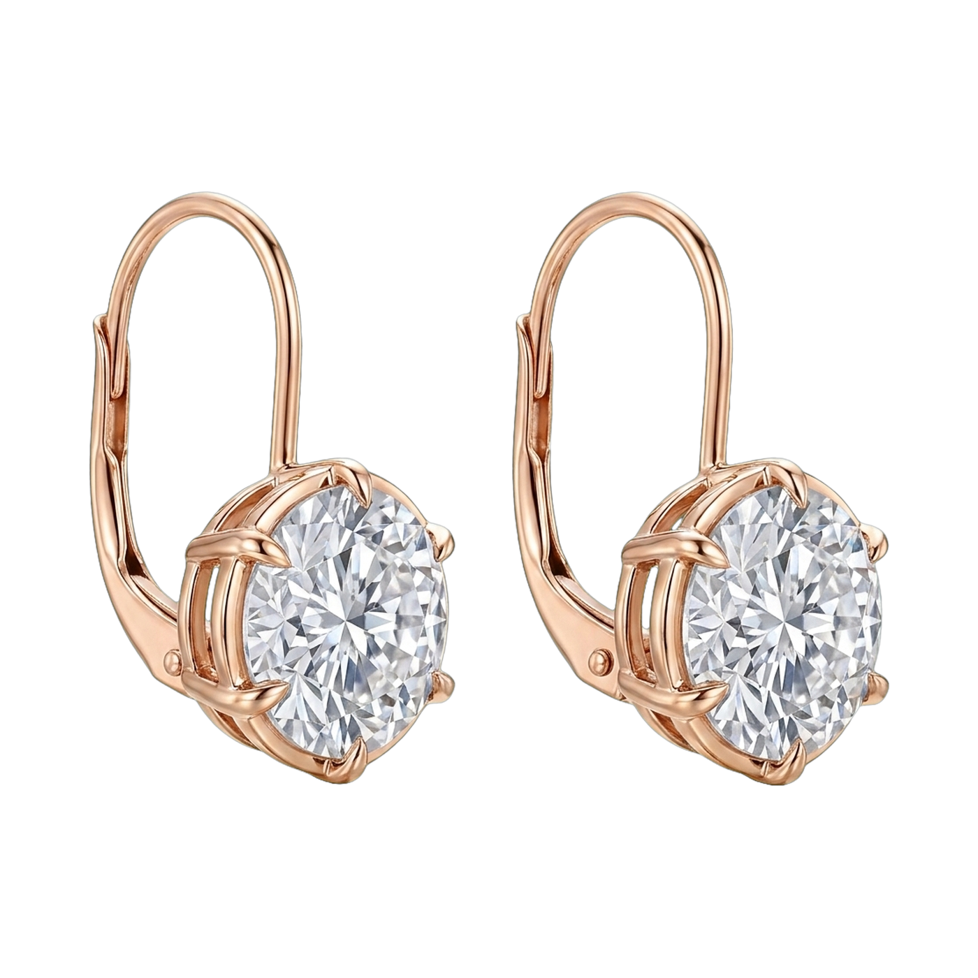 Six-Prong Lab-Grown Diamond Drop Earrings