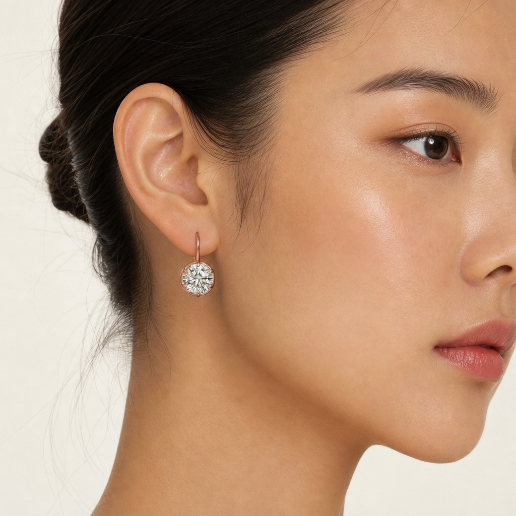 Six-Prong Lab-Grown Diamond Drop Earrings