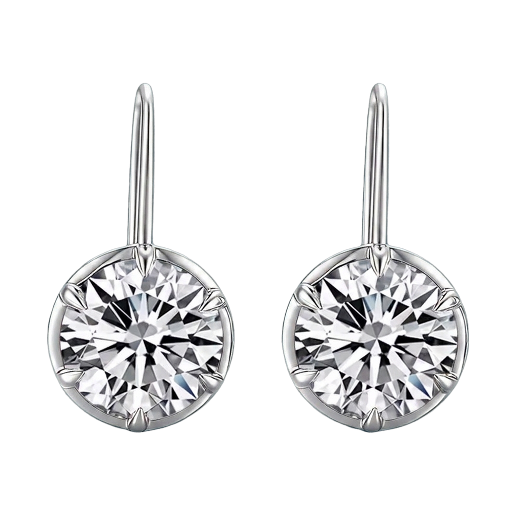 Six-Prong Lab-Grown Diamond Drop Earrings