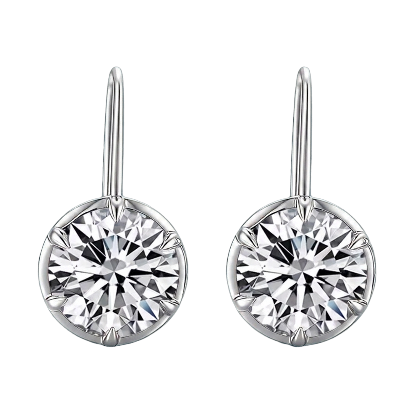 Six-Prong Lab-Grown Diamond Drop Earrings