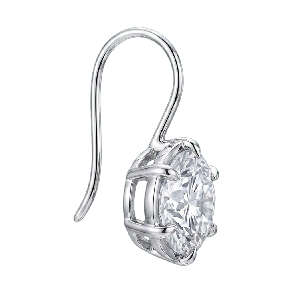 Six-Prong Lab-Grown Diamond Drop Earrings
