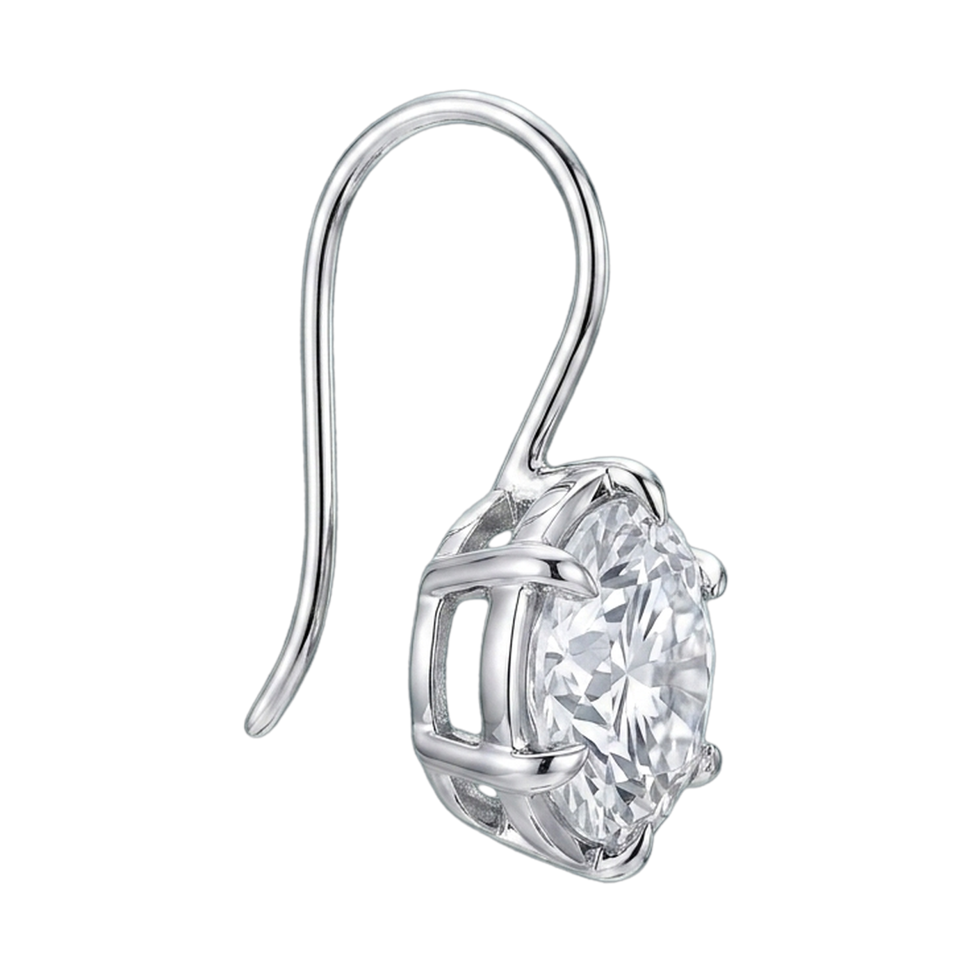 Six-Prong Lab-Grown Diamond Drop Earrings