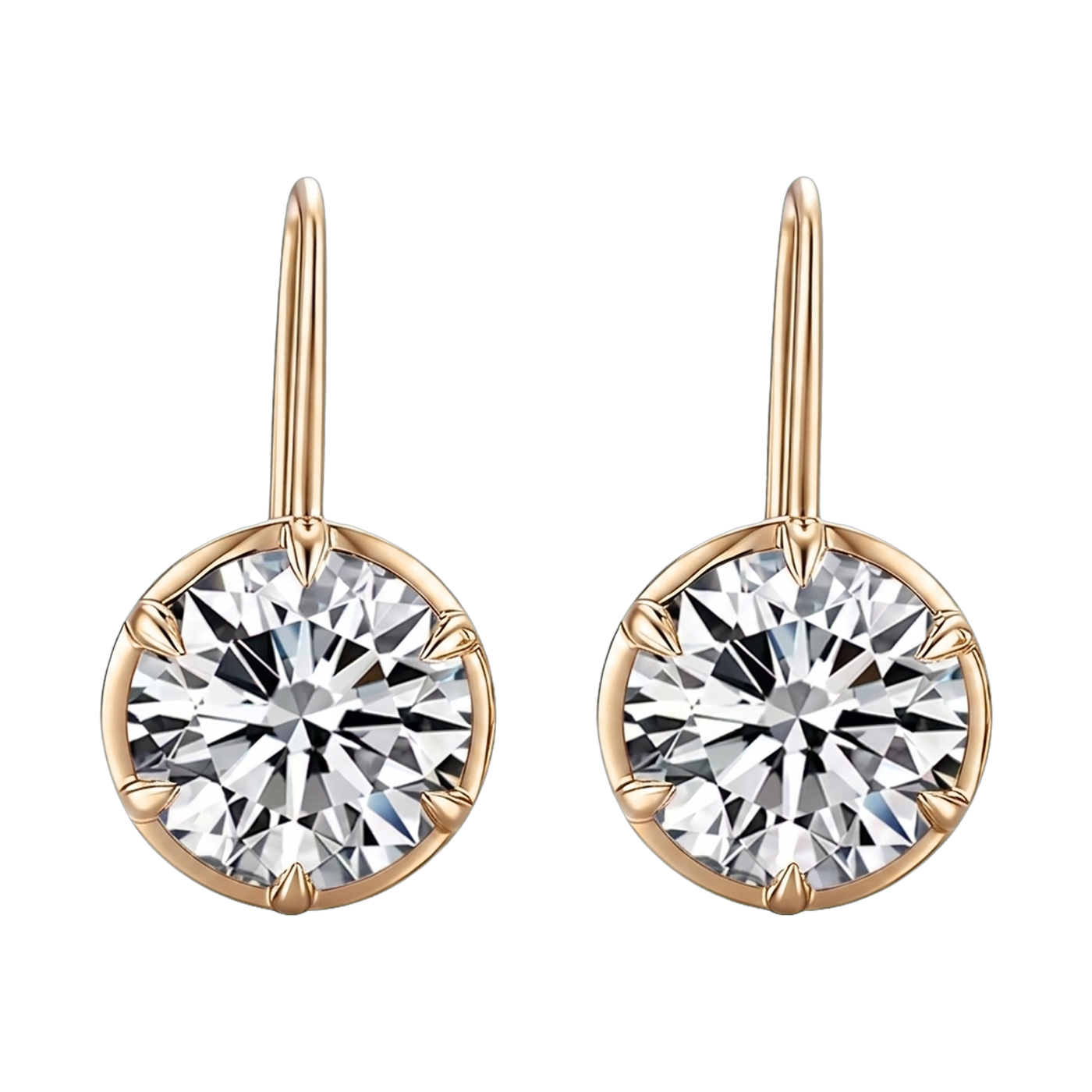 Six-Prong Lab-Grown Diamond Drop Earrings