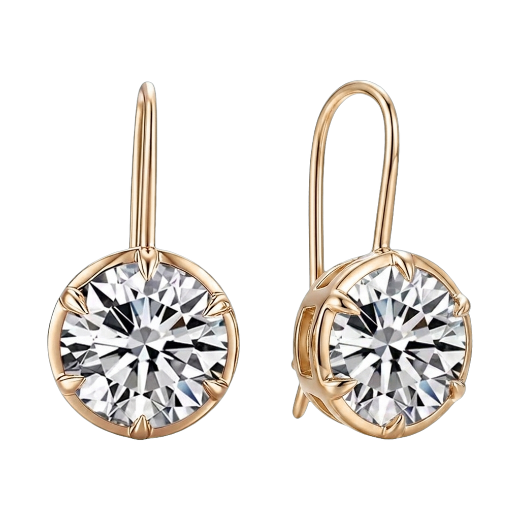 Six-Prong Lab-Grown Diamond Drop Earrings