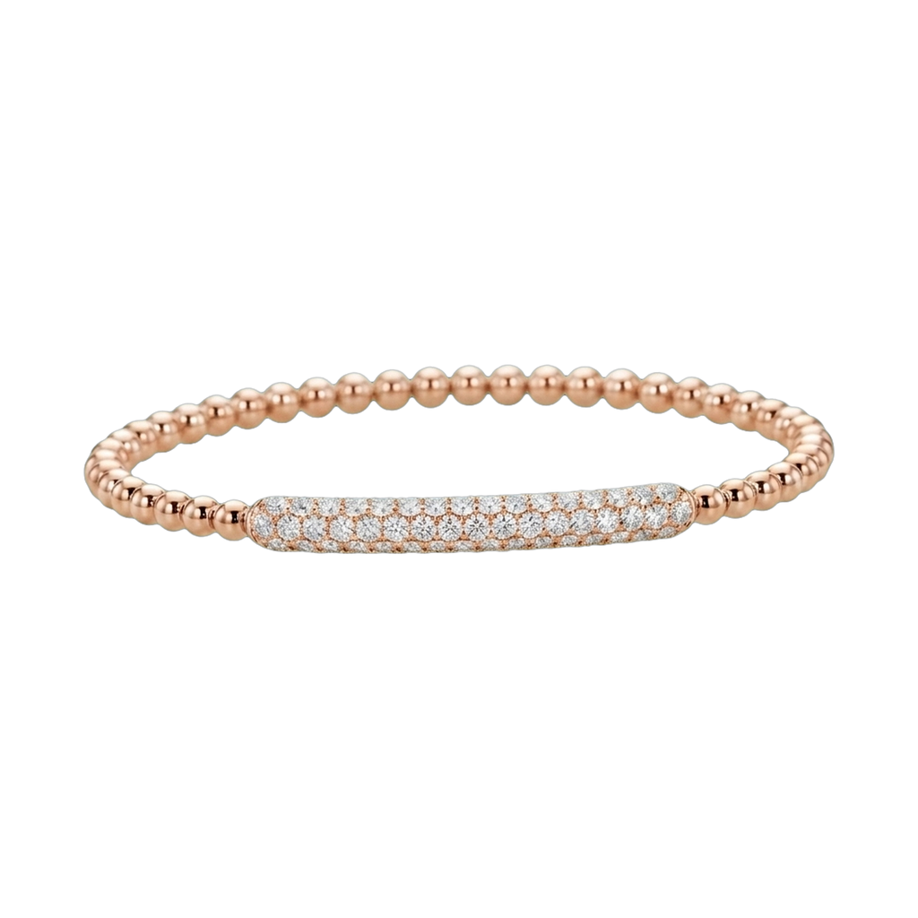 Star Chain Series Round Lab-Grown Diamond Elastic Beaded Bracelet