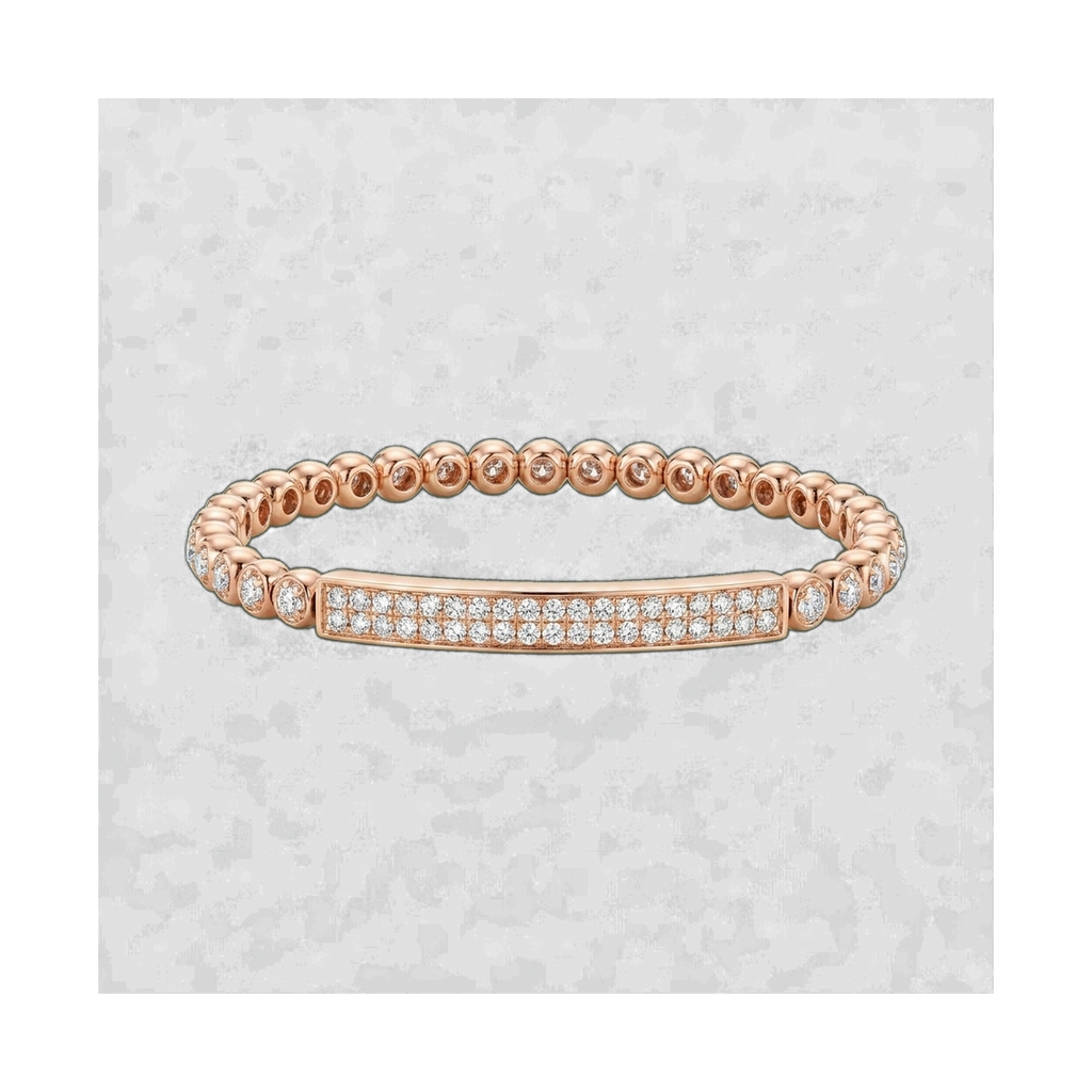Star Chain Series Round Lab-Grown Diamond Elastic Beaded Bracelet