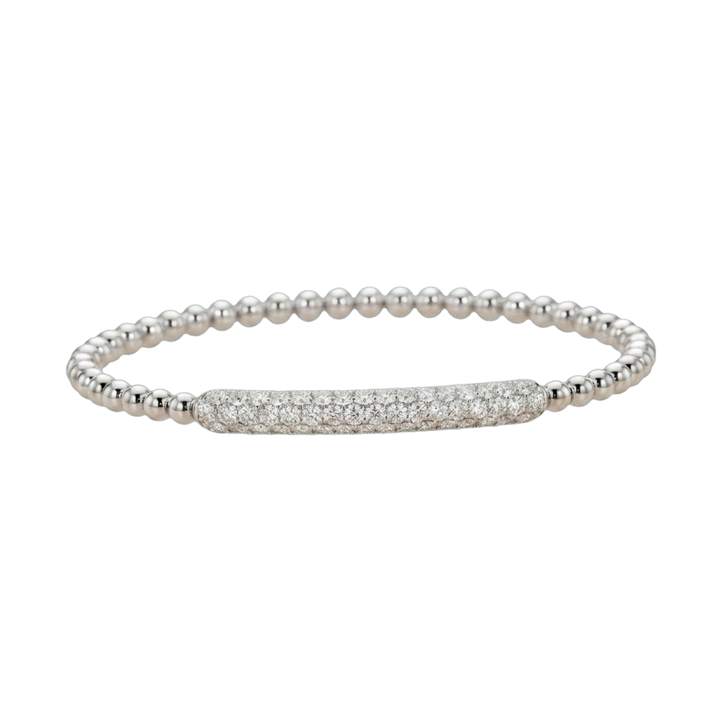 Star Chain Series Round Lab-Grown Diamond Elastic Beaded Bracelet