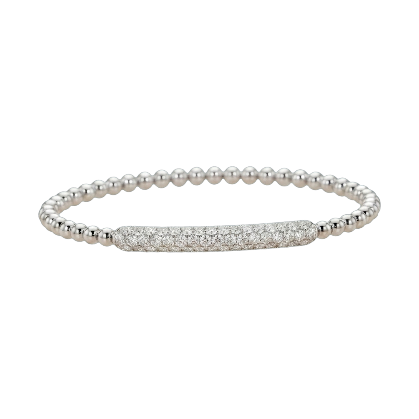 Star Chain Series Round Lab-Grown Diamond Elastic Beaded Bracelet
