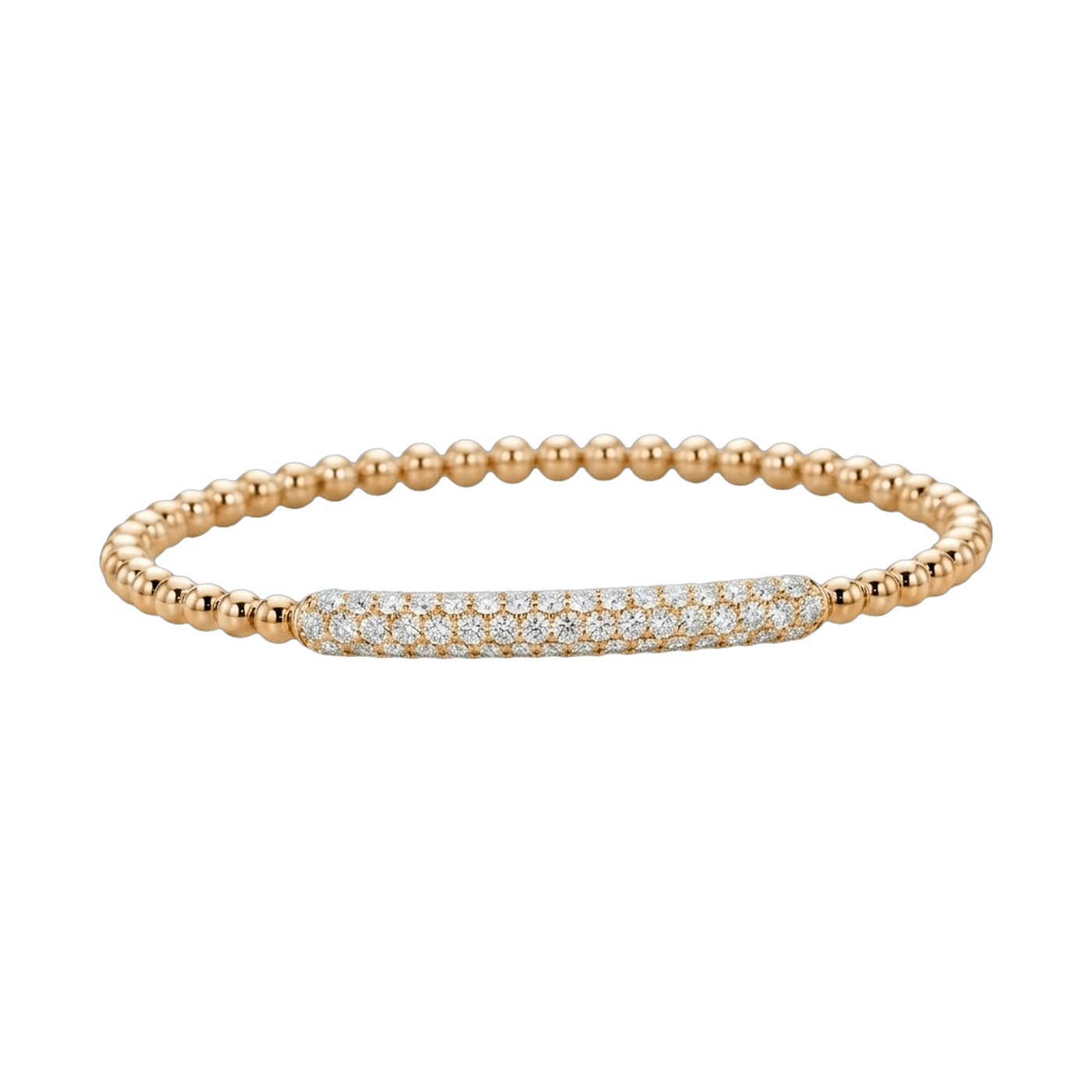 Star Chain Series Round Lab-Grown Diamond Elastic Beaded Bracelet