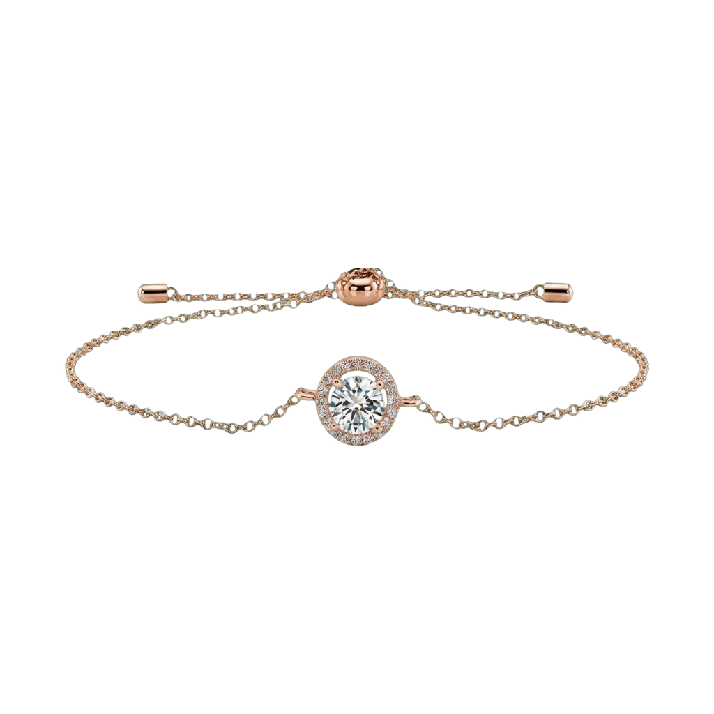 Star Ring Collection Round Rhinestone Halo Bracelet
