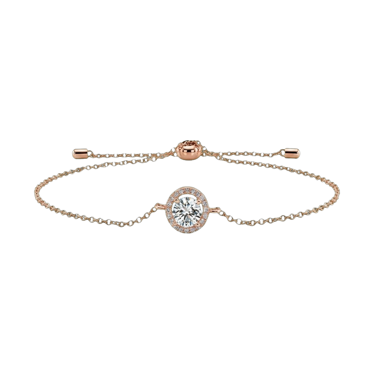 Star Ring Collection Round Rhinestone Halo Bracelet