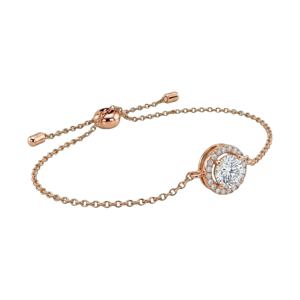 Star Ring Collection Round Rhinestone Halo Bracelet