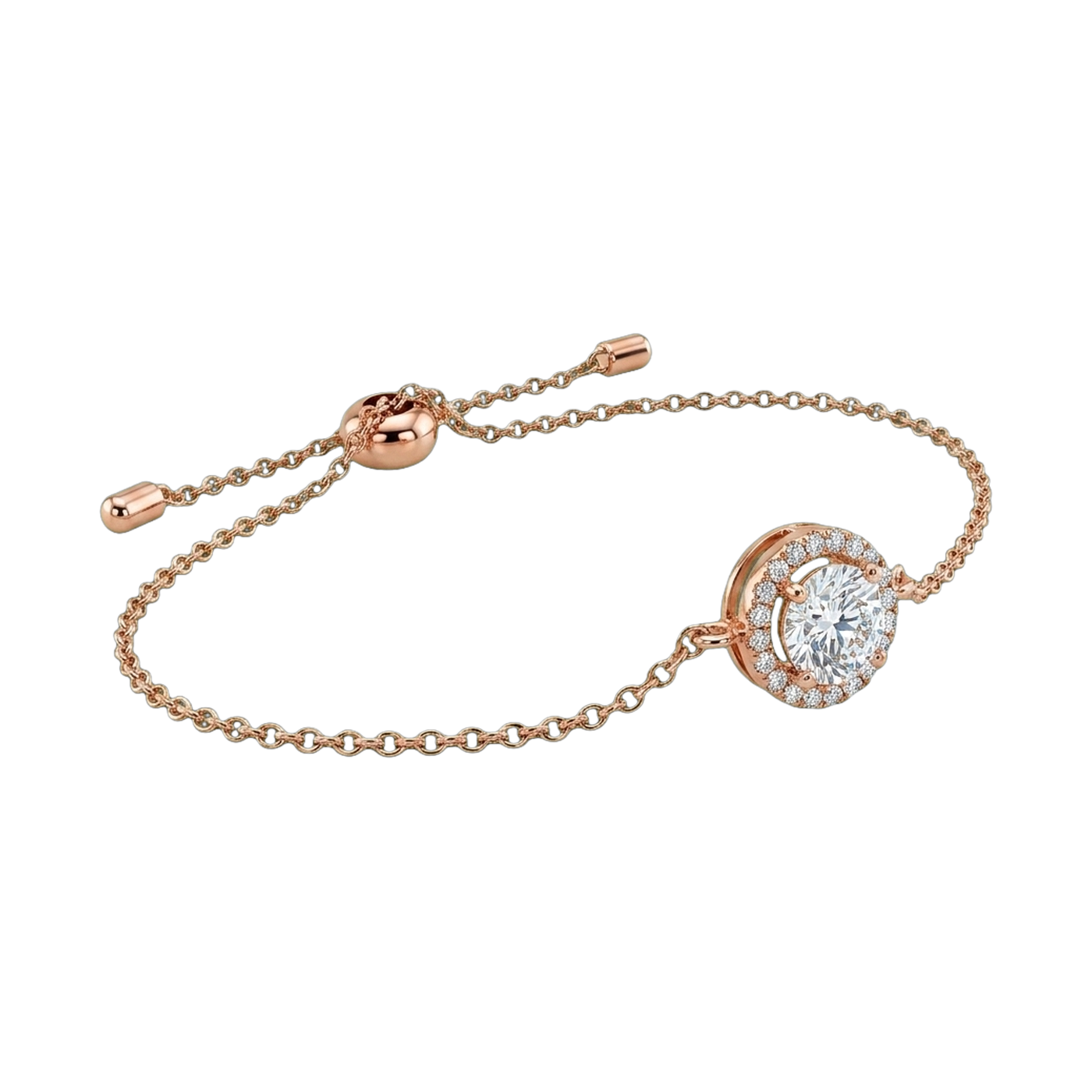 Star Ring Collection Round Rhinestone Halo Bracelet