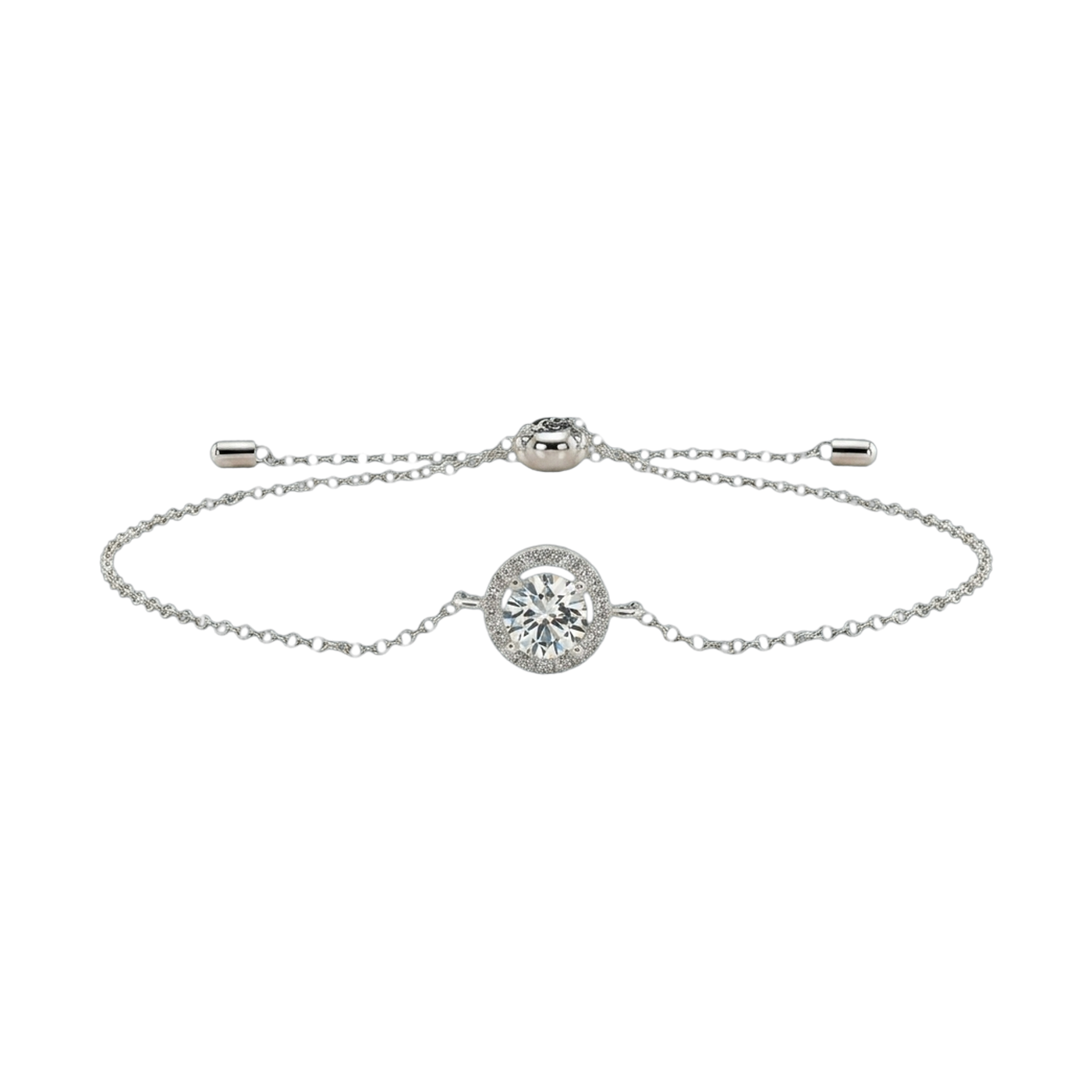 Star Ring Collection Round Rhinestone Halo Bracelet