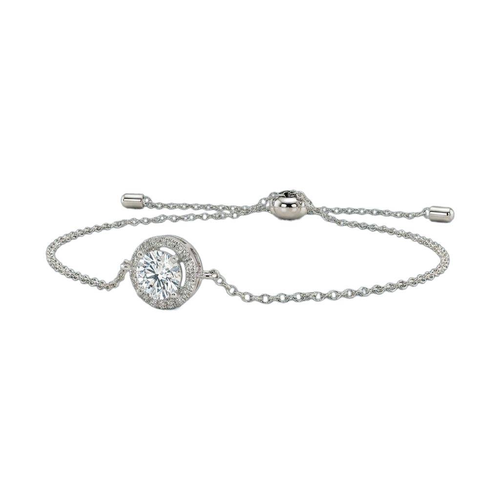 Star Ring Collection Round Rhinestone Halo Bracelet