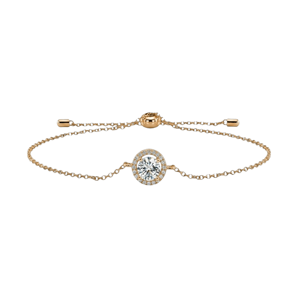 Star Ring Collection Round Rhinestone Halo Bracelet