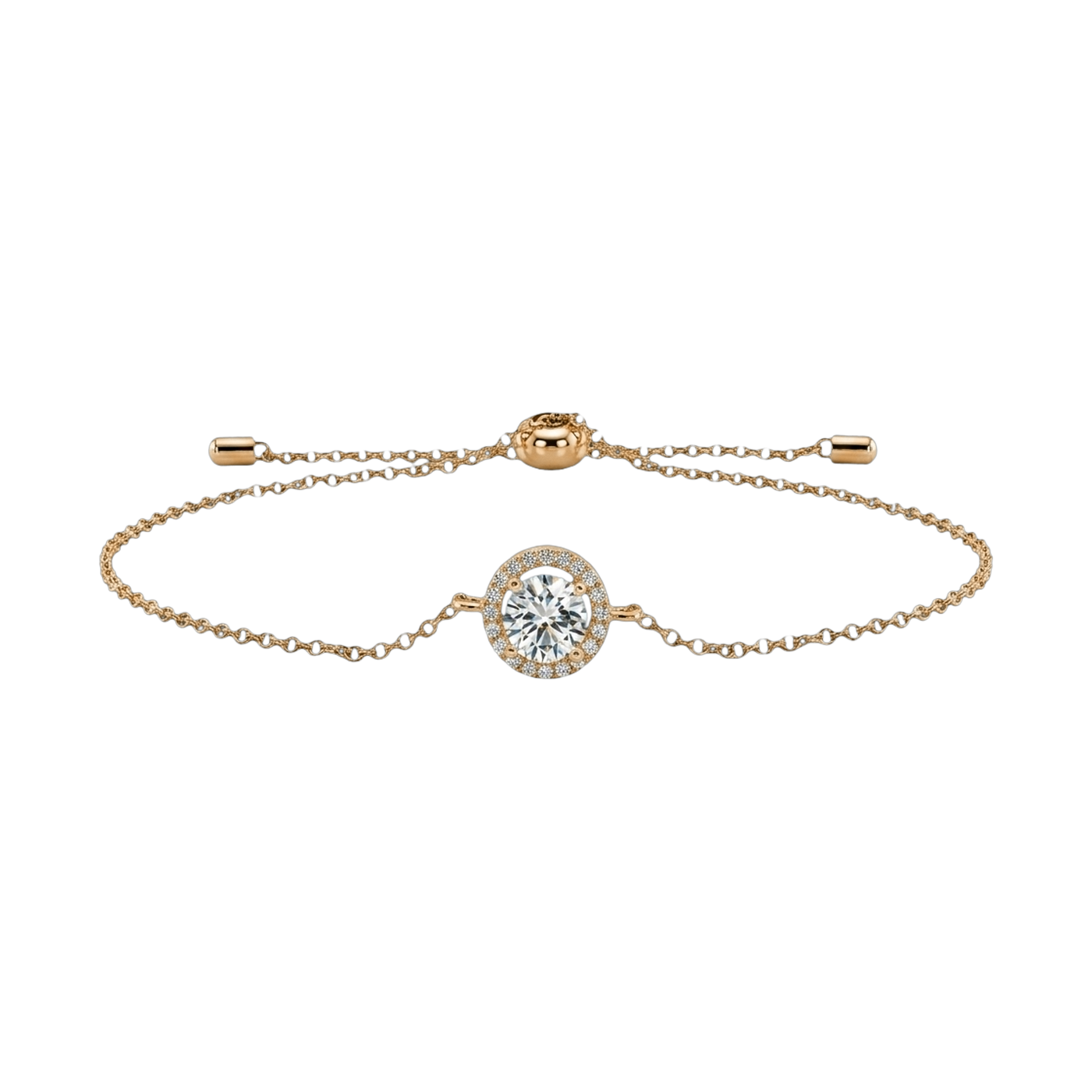 Star Ring Collection Round Rhinestone Halo Bracelet
