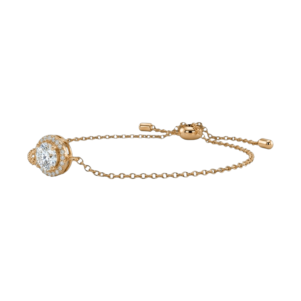 Star Ring Collection Round Rhinestone Halo Bracelet
