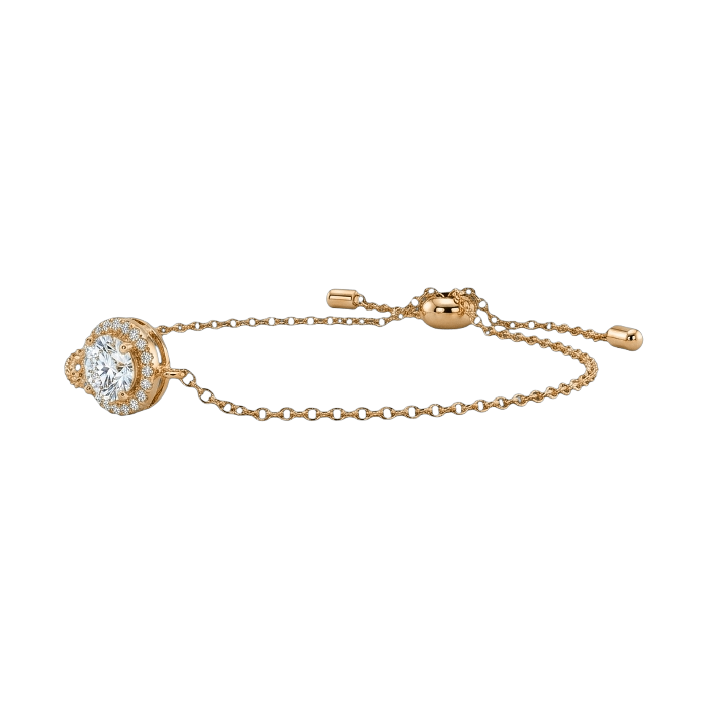 Star Ring Collection Round Rhinestone Halo Bracelet