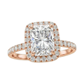 Star Ring Series Emerald-Cut Diamond Halo Ring