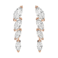 Starlight Marquise-Cut Lab-Grown Diamond Drop Earrings, Rhodium Plated