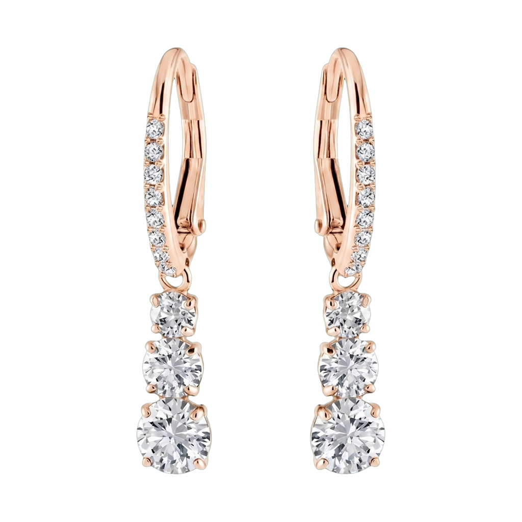 Stilla Lab-Grown Diamond Pavé Hoop Earrings, Rhodium Plated