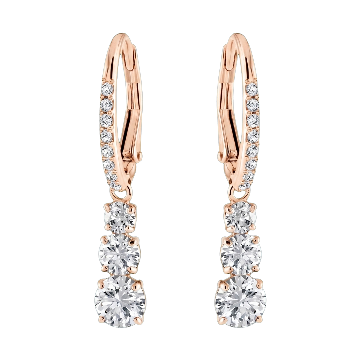 Stilla Lab-Grown Diamond Pavé Hoop Earrings, Rhodium Plated
