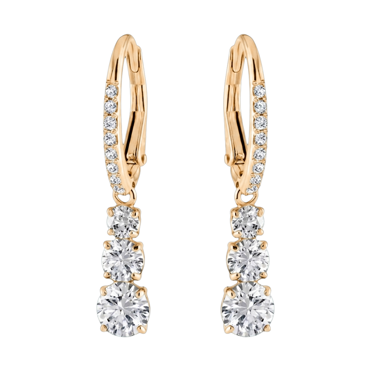 Stilla Lab-Grown Diamond Pavé Hoop Earrings, Rhodium Plated