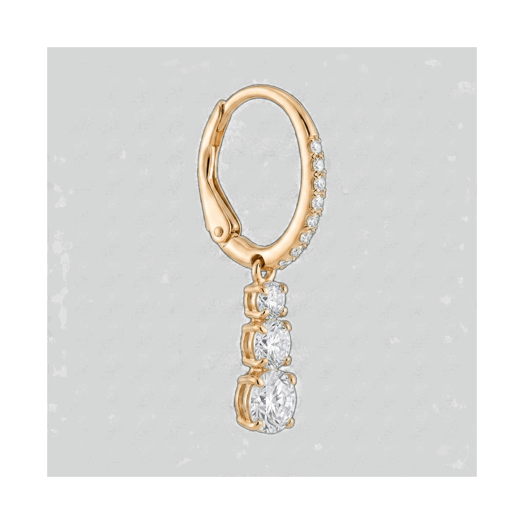 Stilla Lab-Grown Diamond Pavé Hoop Earrings, Rhodium Plated