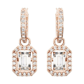 Una Lab-Grown Diamond Octagon Drop Earrings, Rhodium Plated