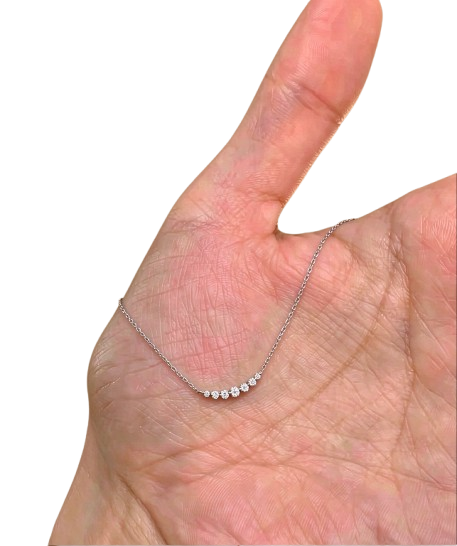 Tensora Stellar Arc Five-Stone Lab-Grown Diamond Necklace in white gold, view 1